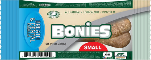 Bonies Natural Breath and Dental Formula, Small-Sized Single Bone - 1 Bone, Chicken Flavor, Low Calories