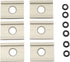 YakAttack FeelFree UniTrack Aluminum Kayak Adapter, 6 Pack, Adapter Plates only (AAP-1012-6)