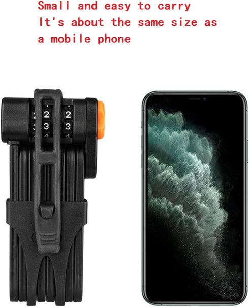Mountain Bike Code Lock, Folding Bike Lock with 4 Password Anti-Theft, Heavy Duty Security Chain Lock