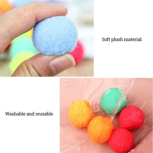 VOVIGGOL 30Pcs 1.3 Inch Cat Toy Balls Soft Kitten Pompom Toys Indoor Cats Interactive Playing Quiet Ball Cats Favorite