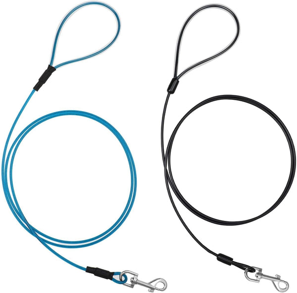 Chew Proof Dog Leash, 6FT Heavy Duty Metal Cable Leads, Chew Resistant Coated Wire Rope Leash for Large Medium Dogs