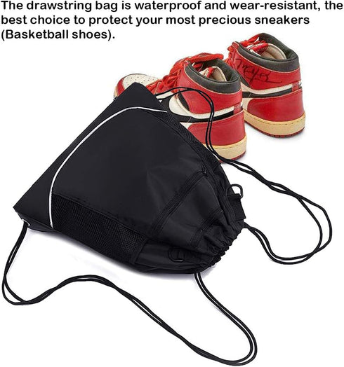 STAY GENT Drawstring Basketball Backpack for Boys - Foldable Soccer Gym Bag with Detachable Ball Mesh Bag