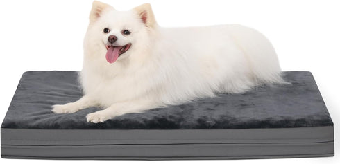 Waterproof Small Dog Bed Crate Pad 24 inch - Washable Orthopedic with Removable Cover, Reversible Foam Dog Beds,