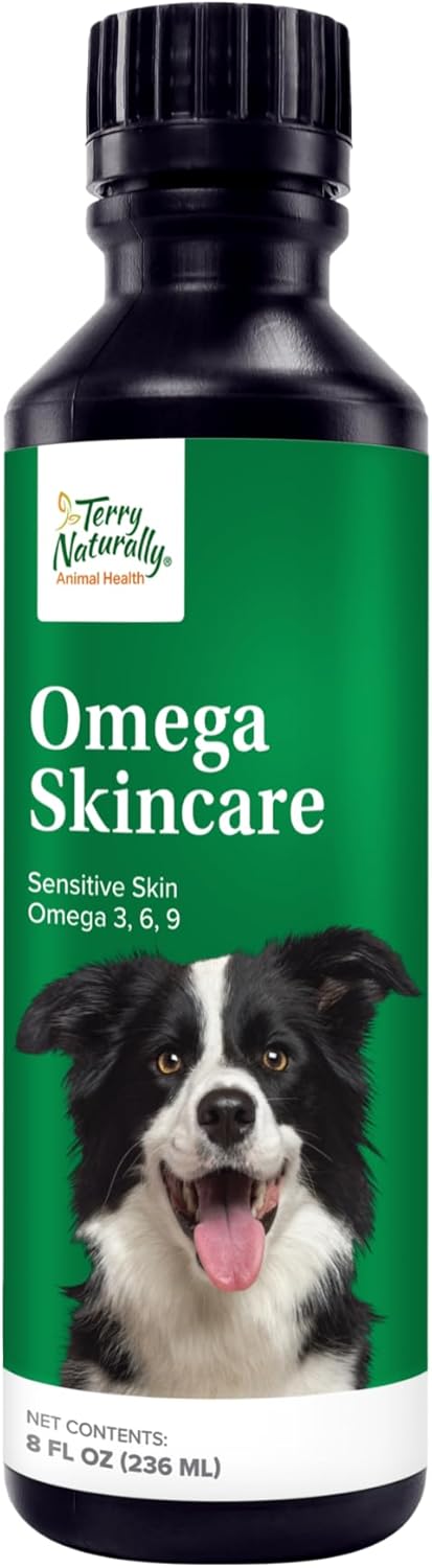 Terry Naturally Animal Health Omega Skincare - 8 fl oz with Omega-3, -6, -9, Canine Only - 47 Servings