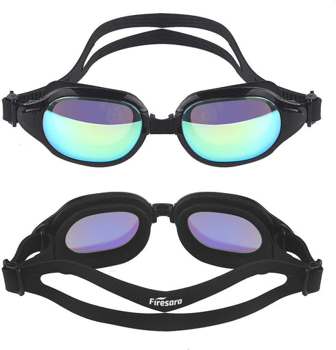 Firesara Swim Goggles - No Leaking Large Frame Wide View Pool for Women Men