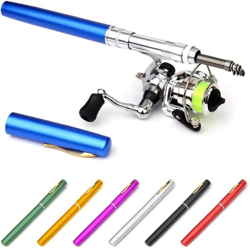 Lixada Mini Pen Fishing Pole Kit - Telescopic Rod and Spinning Reel Combo for Anglers