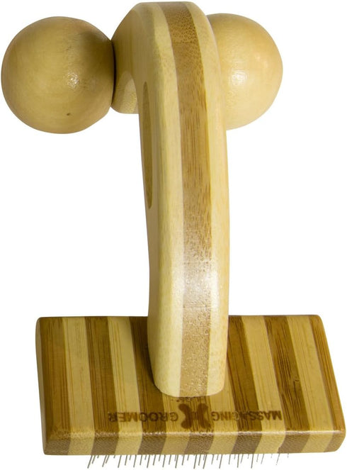 Hugs Pet Products Bamboo Massaging Slicker Brush for Small Pets