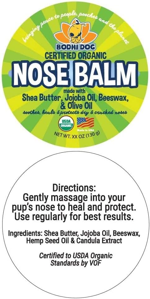 Bodhi Dog Organic Nose Balm - USDA Certified Organic for Dogs & Cats - Moisturizes & Protects Dry Noses (2oz)