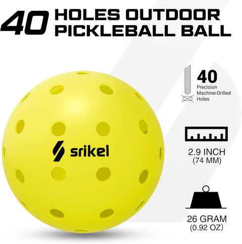 Pickleballs,Seamless 40-Hole Player,6/12/36/50/100Pack Pickleball Balls-USAPA Approved Outdoor/Indoor Roto-Molded