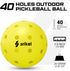 Pickleballs,Seamless 40-Hole Player,6/12/36/50/100Pack Pickleball Balls-USAPA Approved Outdoor/Indoor Roto-Molded