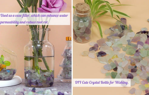 Fluorite Aquarium Gravel Rocks - Natural Tumbled Healing Crystal Chips for Fish Tank