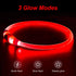 Light Up Dog Collars, USB Rechargeable Dlitk LED Glow Collar for Large Medium Small Dogs, TPU Cuttable Size, Red