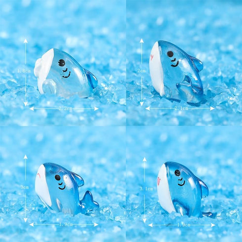 20Pcs Mixed Color Luminous Shark Ornaments, Cute and Naughty Aquarium Micro Landscape