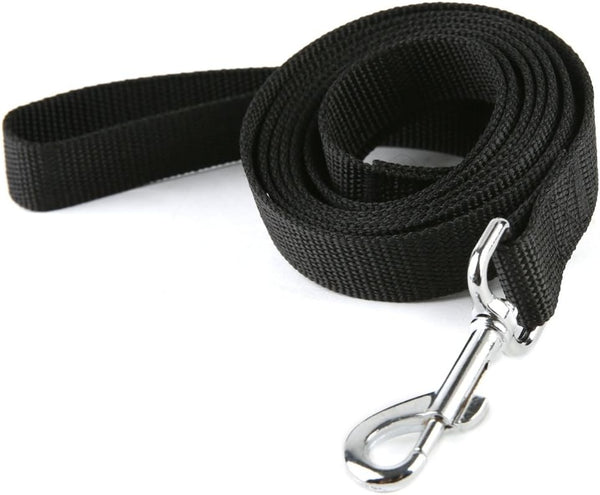 Nylon Dog Training Leash, Traction Rope, 4Ft / 5Ft / 6Ft Long, for Small and Medium Dogs (1'' x 8 FT, Black)