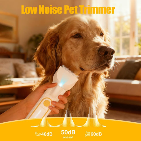 YEUKEUUAI Trimmer, Trimmer 4-in-1) Dog Paw Low Noise Paw Hair for Dogs with LED Light Wireless Pet Shaver, Suitable