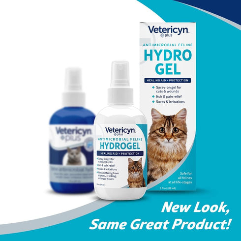3 Vetericyn Plus Cat Wound Care Hydrogel Spray | Feline Healing Aid and Wound Protectant, Sprayable Gel to Relieve Cat