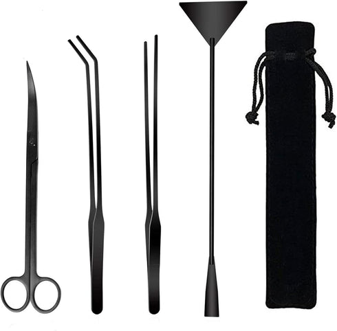 Aquarium Scissor Tweezers Spatula Tool - 4 in 1 Stainless Steel Aquascaping Tools Set for Fish Tanks