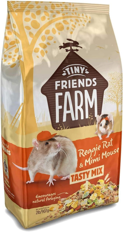 Supreme Petfoods Tiny Friends Farm 2-Pack Tasty Mix, Reggie Rat and Mimi Mouse, 2 Pounds Each