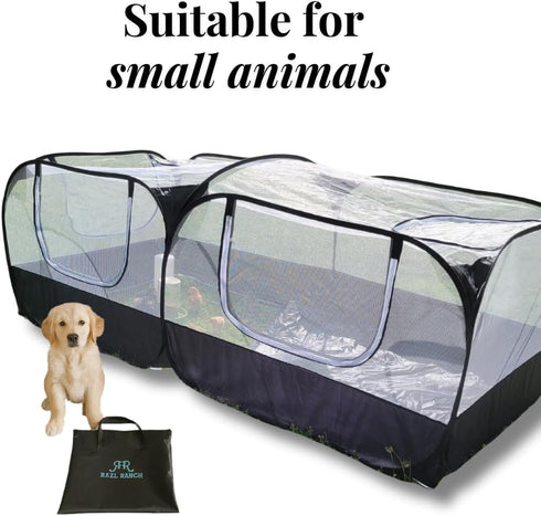 Small Animal Playpen Chicken Brooder with Cord Access Port, Portable Pop Up Pet Playpen with Detachable Base