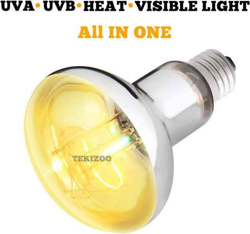 UVA UVB Sun Lamp High Intensity Self-Ballasted Heat Basking Lamp for Reptile and Amphibian (80W)