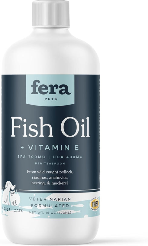 Fera Pets Fish Oil for Dogs & Cats, 16oz, Vet Created, for Skin, Immune & Brain Function