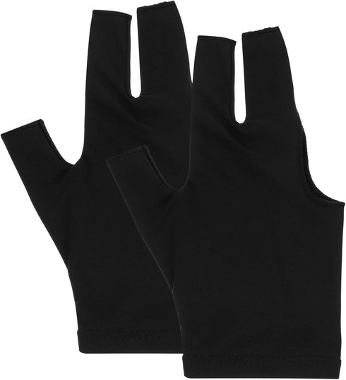 Billiard Gloves 1 Pair Fingerless Protective Pool Gloves Wear-Resistant Elastic for Left