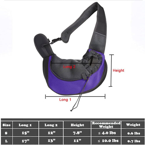 Love Dream Pet Dog Sling Carrier, Breathable Mesh Portable Travel Shoulder Bag for Small Dogs and Cats