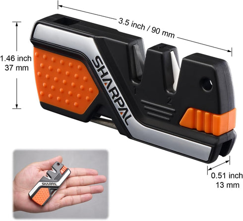 SHARPAL 101N 6-In-1 Pocket Knife Sharpener & Survival Tool, with Fire Starter Ferro Rod, Whistle & Diamond Sharpening