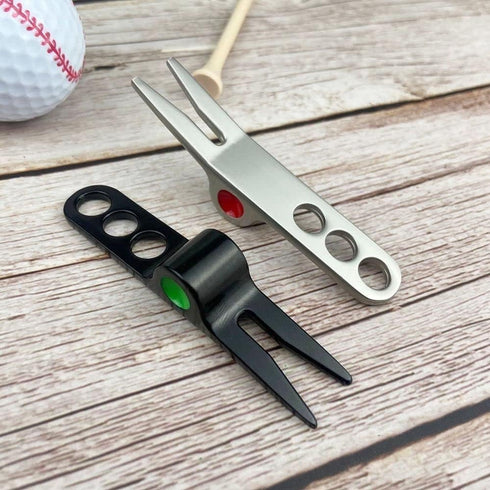 Jowxsx 2 Pcs Silver Golf Ball Fork, Pivot Divot Repair Tool, Compatible with Scotty Golf Divot Tools