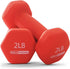 HolaHatha Neoprene Dumbbell Set - 2, 3, 5, 8, and 10 Pound Free Hand Weights with Rack for Home Exercises, Pastel