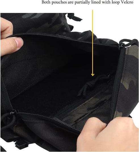 Tactical Adapt Back Panel Assault Backpack - Double Pouch for MOLLE Hunting Tactical Airsoft Vest