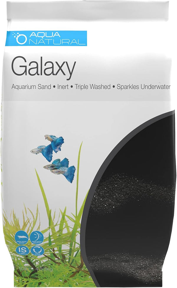 Aqua Natural Galaxy Sand - 10lb Substrate for Aquascaping, Aquariums, Vivariums and Terrariums - Black
