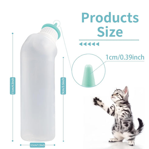 Xuandea 5Pack Kitten Bottle for Nursing Puppy Milk Kitten Bottles Feeding Kit Silicone Nipple for Newborn Pets Kittens