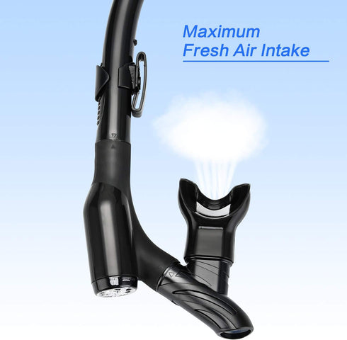 Snorkel Set with Anti-Fog Panoramic View Mask and Anti-Leak Dry Snorkel Tube | Snorkeling Gear for Adults with Kit Bag