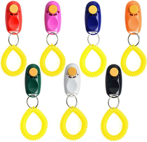 Coolrunner 7pcs Universal Animal Pet Dog Training Clicker, 7 Color with Wrist Bands Strap