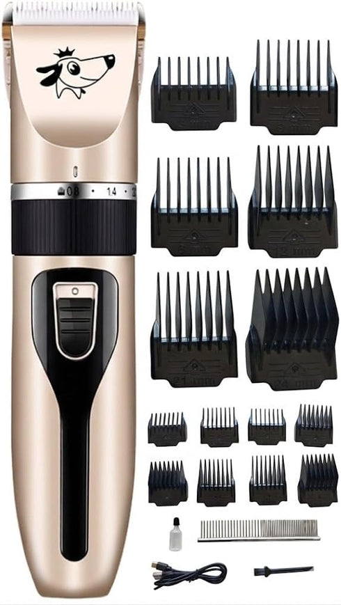 VCM Dog Clipper 2 in 1 Grooming Kit Electric Rechargeable Cordless Shaver Replaceable