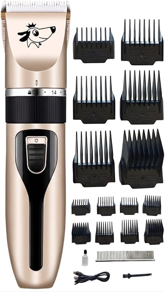 VCM Dog Clipper 2 in 1 Grooming Kit Electric Rechargeable Cordless Shaver Replaceable