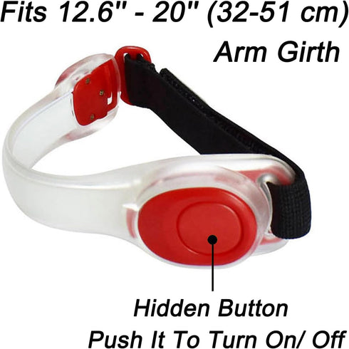 Premium LED Light Up Armband - Reflective Adjustable Wearable Silicone Running Belt, Waterproof for Outdoor Sports