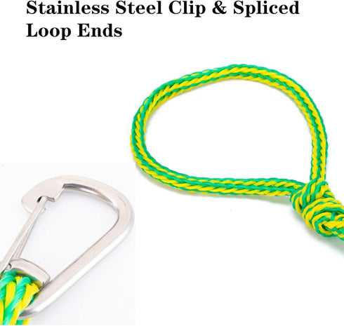 316 7ft. 2 Pack Kayak Tow Rope,Heavy Heavy Duty Jet Ski Tow Rope with Clip,Boat Mooring Dock Line with Stainless Steel