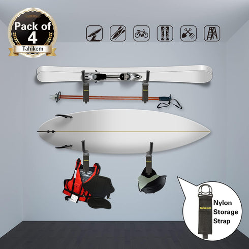 Kayak Rack Wall Mount, Canoe Hanger Hooks, Storage Hook for Hanging Outdoor Beach Chair, Bicycle & Surfboard