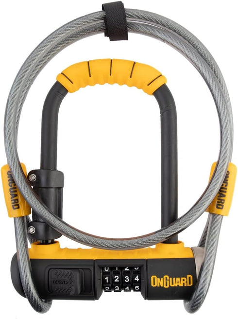 Onguard Bulldog Mini Combo Lock with 4' X10mm Cable, Yellow, One Size