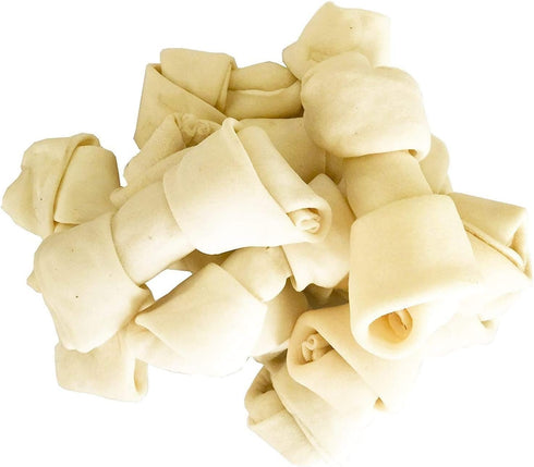 PET MAGASIN Natural Rawhide Bones Chewing Dog Treats, 10-Pack (Small 4-5 Inch)