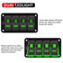 FXC Rocker Switch Aluminum Panel - 4 Gang Toggle Switches Dash 5 Pin ON/Off 2 LED Backlit for Boat Car Marine Green