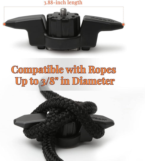 Kayak Cleat Track Mount Anchor for Standard Kayak Rail, Rope Cleat Accessories for Kayak Line