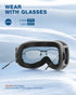 ZIONOR Lagopus B1 Ski Goggles OTG, Anti-fog Snowboard Goggles with UV Protection for Men Women Youth