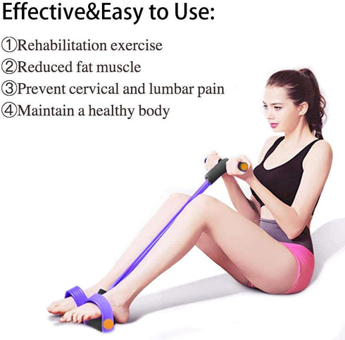 Multifunction Tension Rope, 6-Tube Elastic Yoga Pedal Puller Resistance Band for Fitness Training