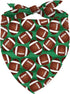 American Football Dog Bandana - Touch Down Rugby Game Day Adjustable Triangle Bibs for Pets