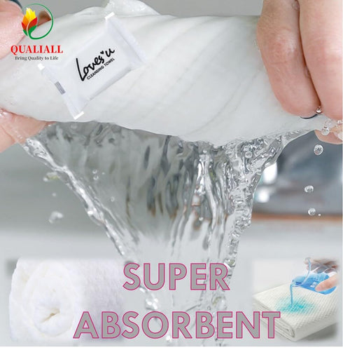 Premium Disposable Washcloths (40pcs) - Portable Pure Cotton Compressed Towels for Face & Hand Washing, Travel Ready