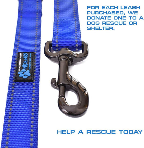 Small Dog Reflective Nylon Dog Leash by Max and Neo - We Donate a Leash to a Dog Rescue for Every Leash Sold (ORANGE,