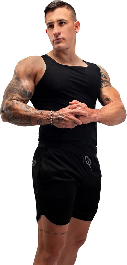 FUXERT Men's Sauna Vest Workout Sweat Tank Top Waist Trainer for Men Compression Sweat Enhancing Vest